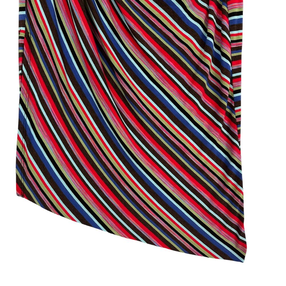 BAILEY 44 Anthropologie Rainbow Striped Luca Ruched Jersey Midi Maxi Dress Small - Picture 8 of 11